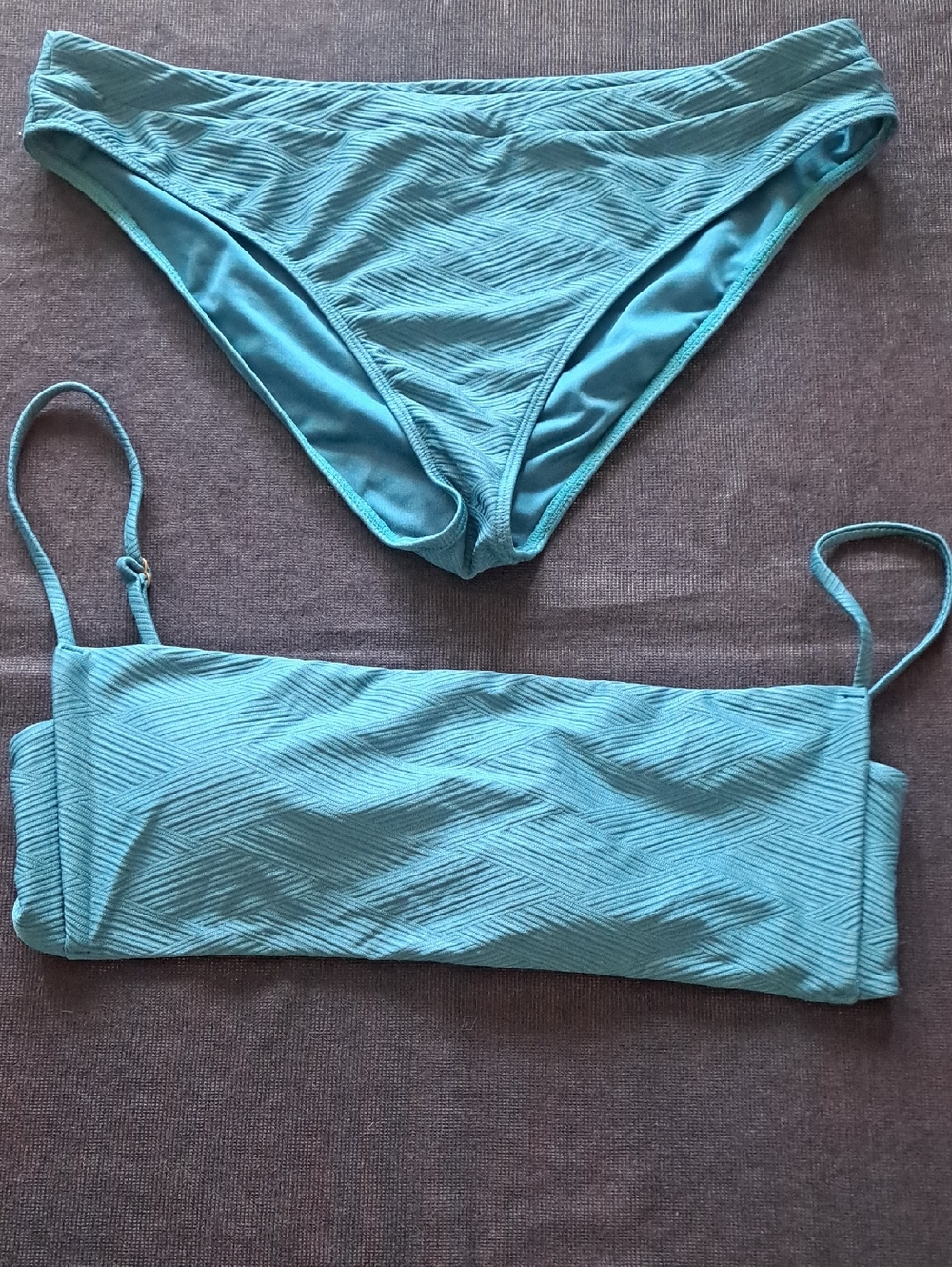 O'Neill Textured Bandeau Bikini Set in Teal